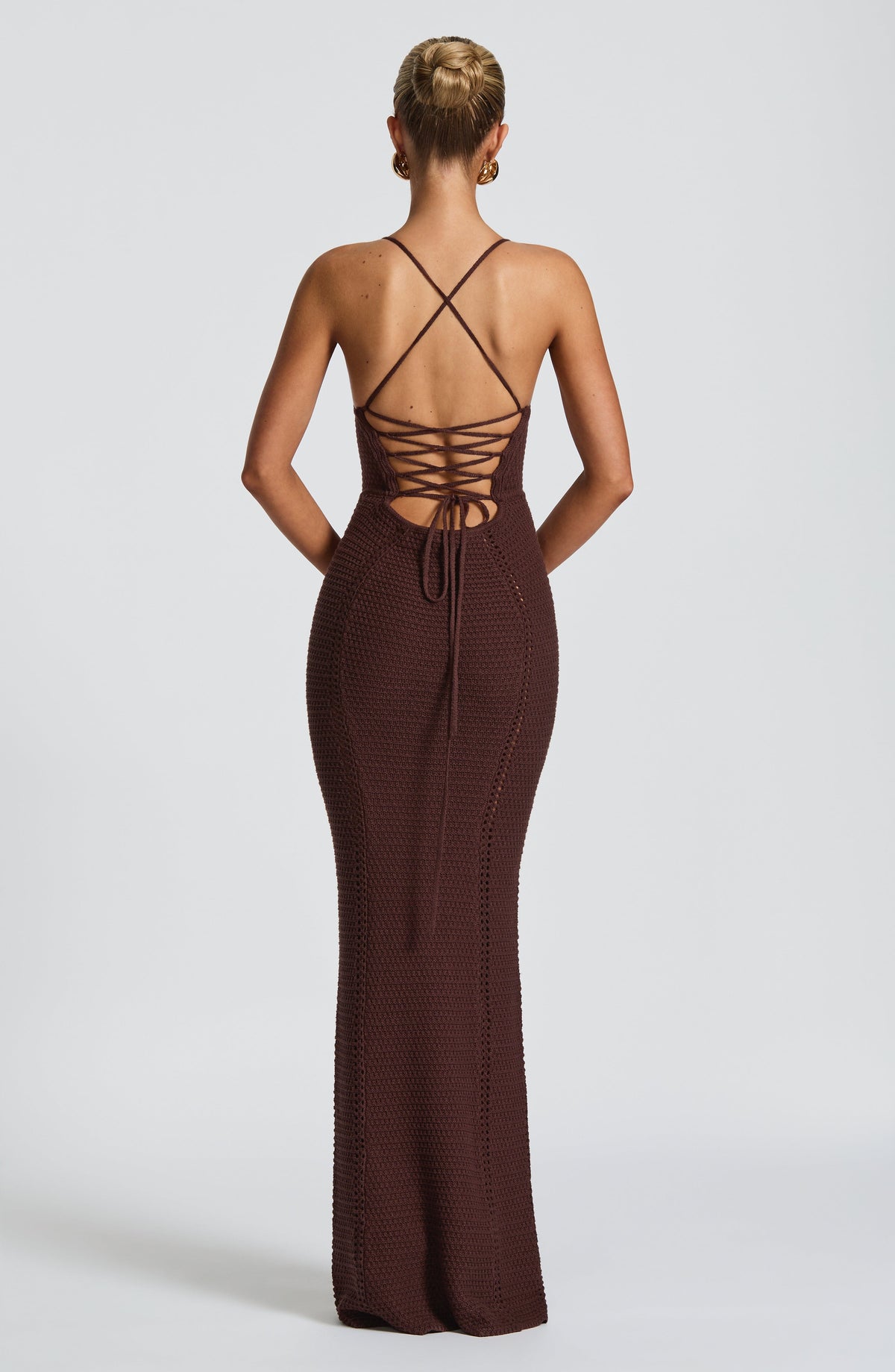Xanthia Maxi Dress in Plum Brown