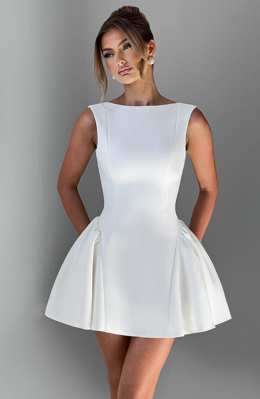 Yalena Mini Dress in Ivory