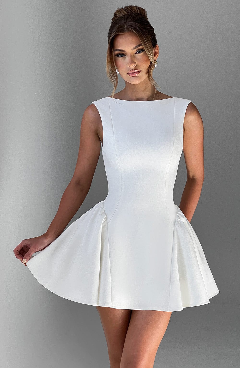 Yalena Mini Dress in Ivory