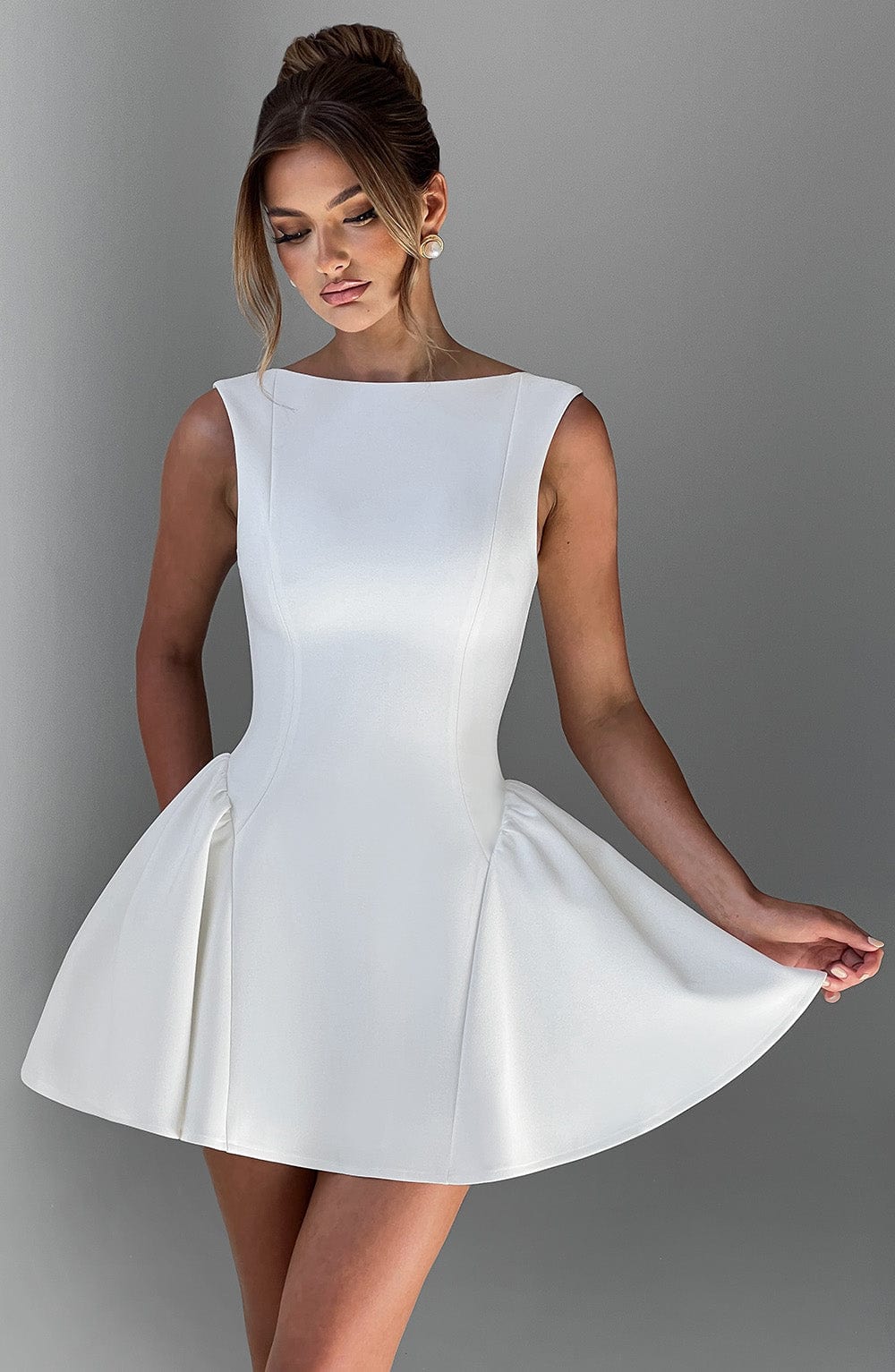 Yalena Mini Dress in Ivory