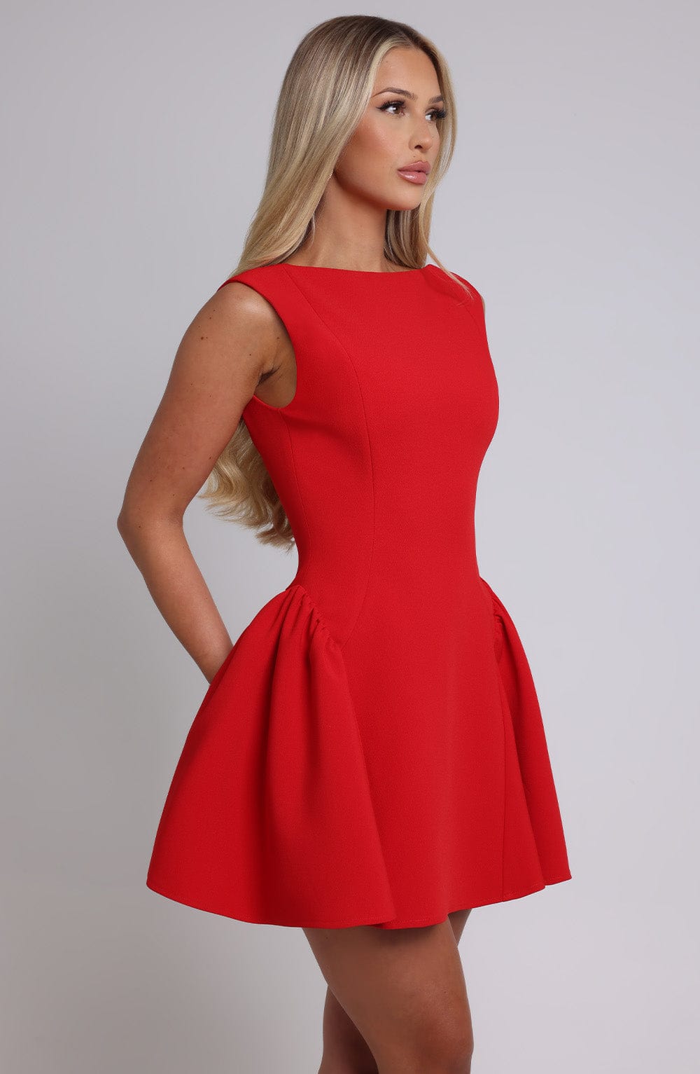 Yalena Mini Dress in Red