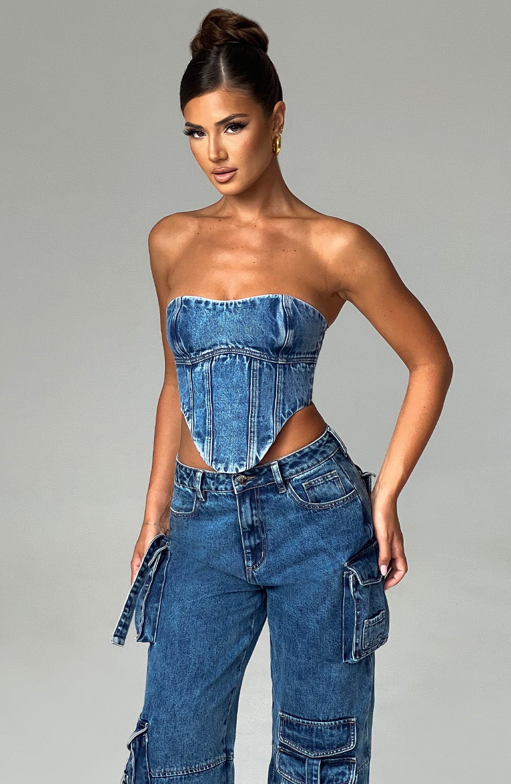 Yasira Corset in Dark Wash