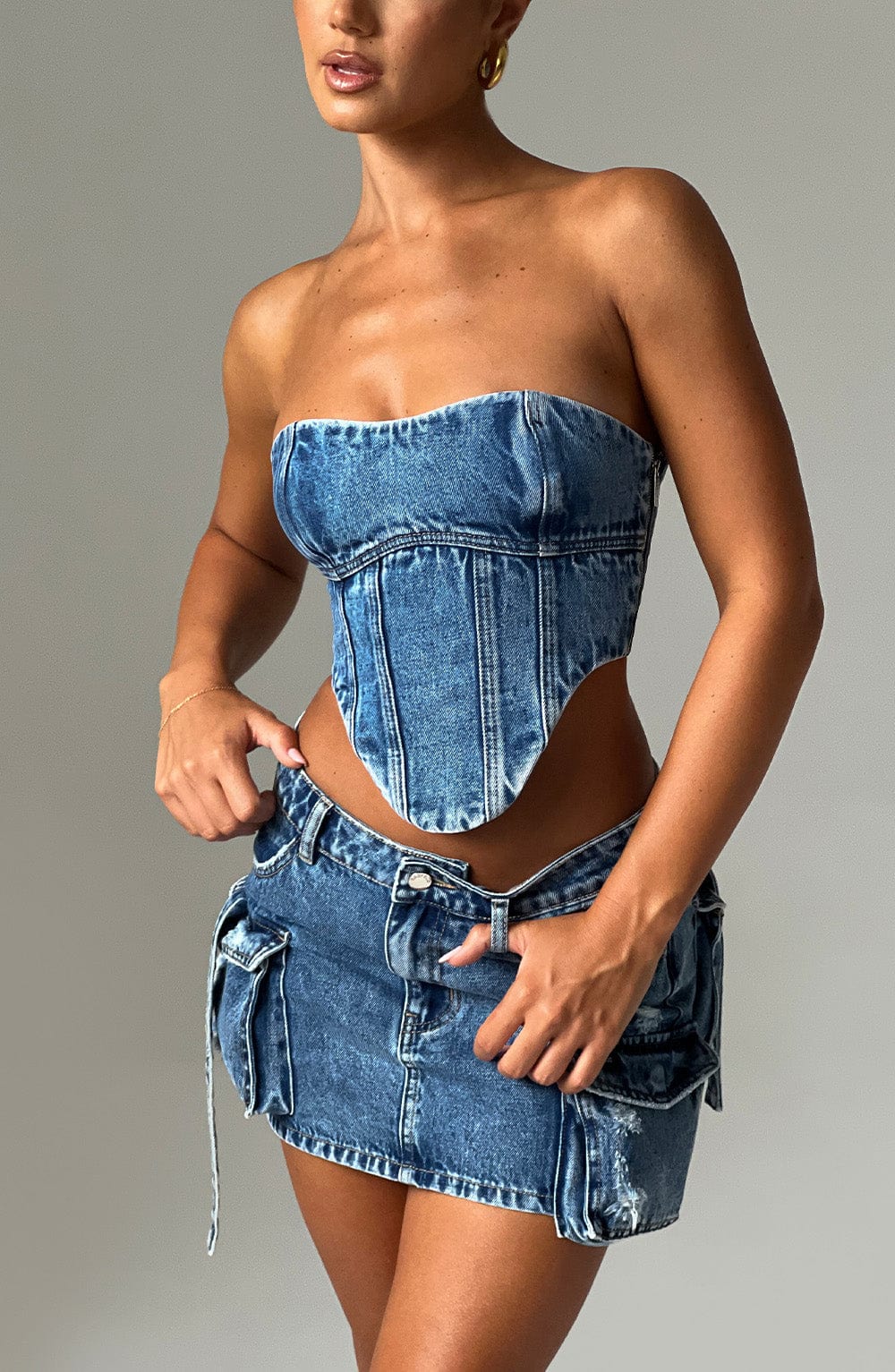 Yasira Corset in Dark Wash