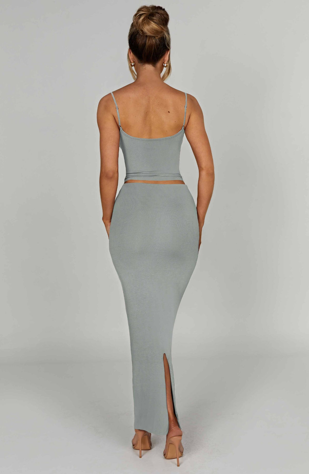Yazlin Maxi Skirt in Steel