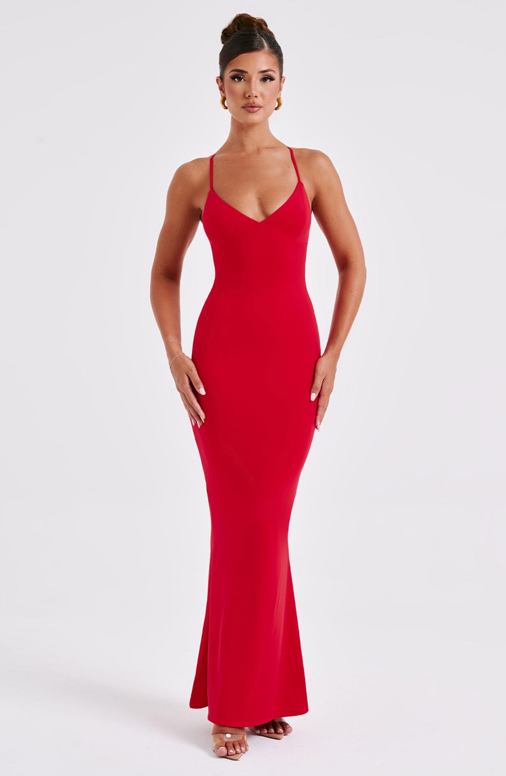 Zelina Maxi Dress in Red